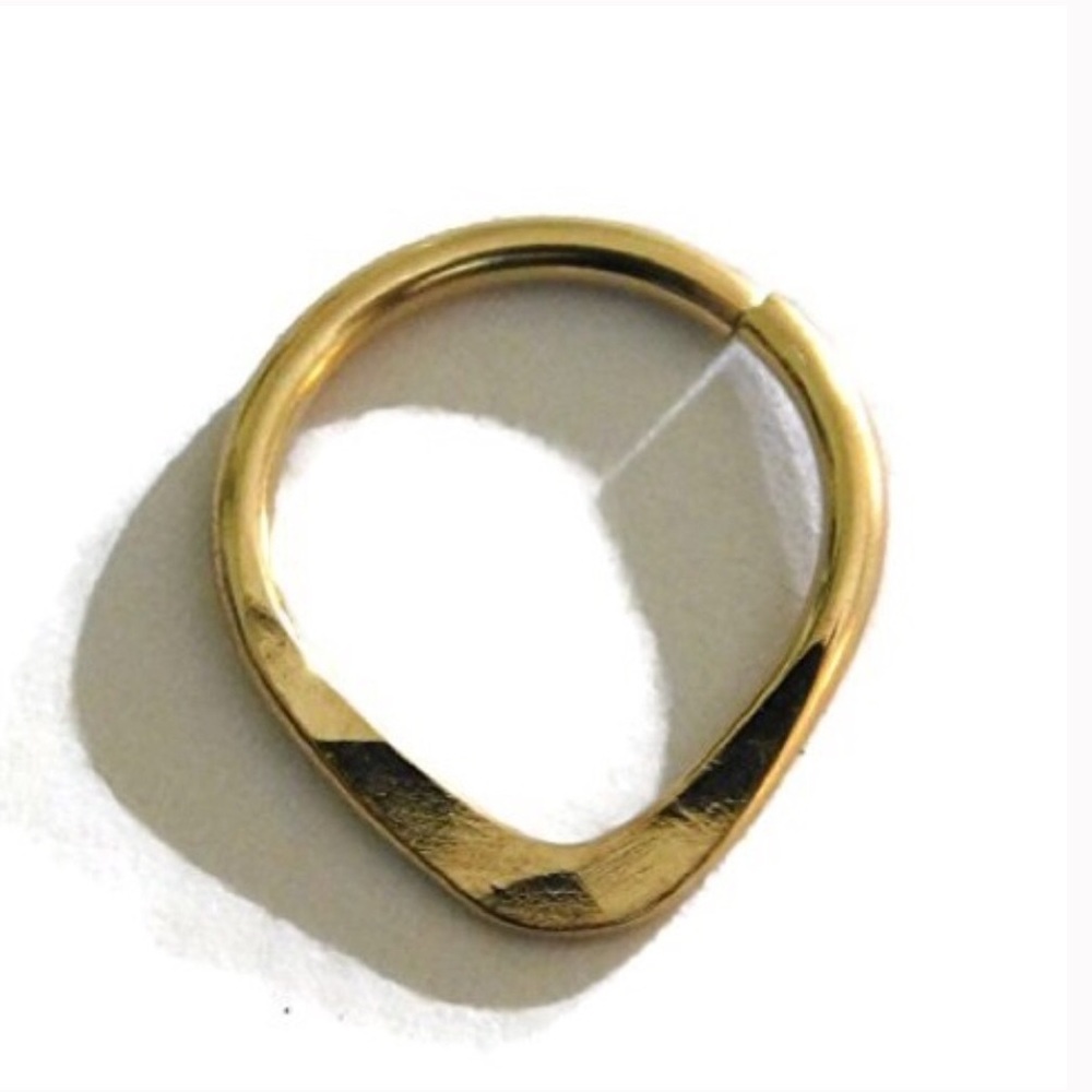 3 x textured triangle septum ring hoop